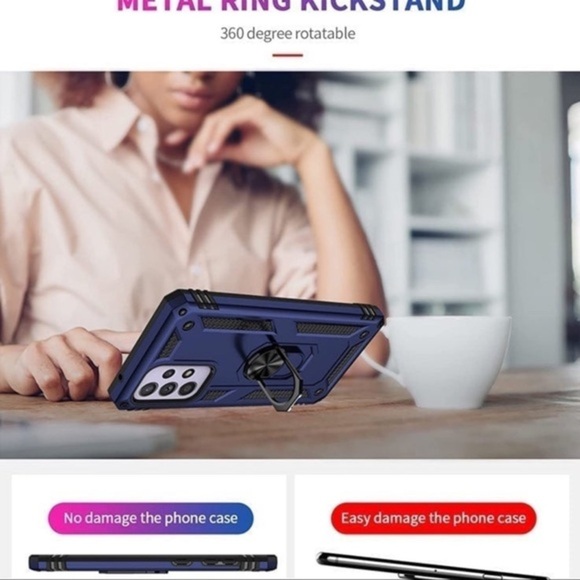 Samsung A33 5G Case Defends the Galaxy with HD Screen Protector‎ & Ring Blue - Picture 10 of 11